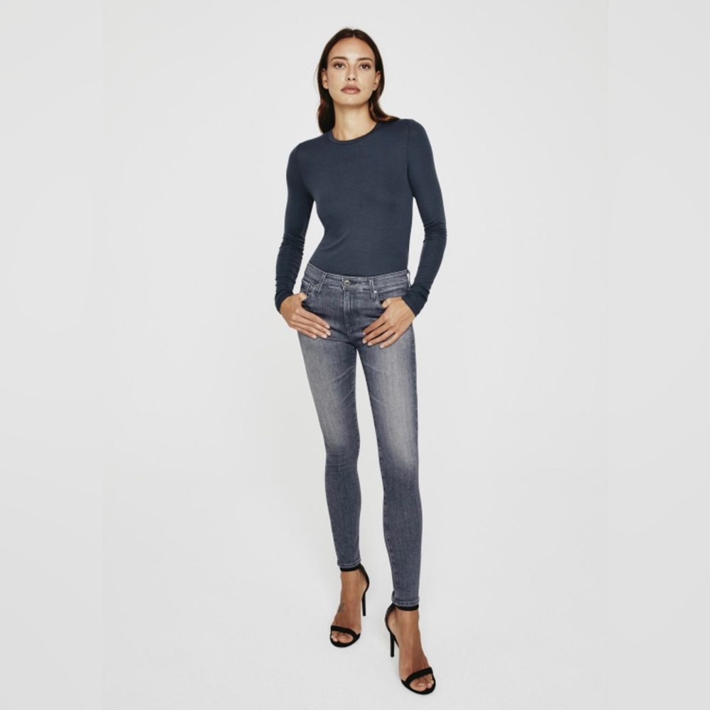 NWT AG Jeans FARRAH High-Rise Skinny Ankle Metro Blue-Gray Stretch Size 30R